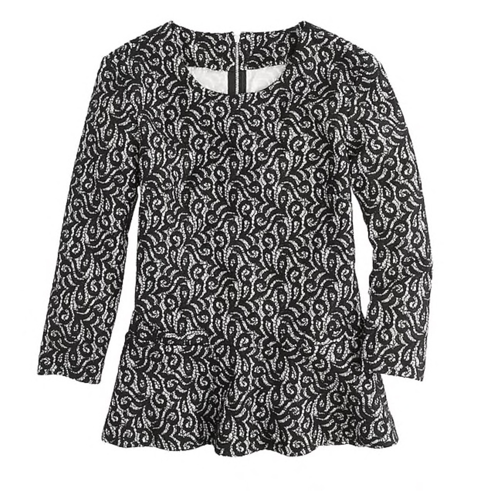 J. Crew lace peplum top